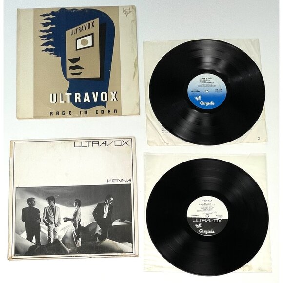 Lot 2 Ultravox Vienna & Rage In Eden 12" Vinyl Records 1980 1981 Chrysalis - Picture 1 of 10